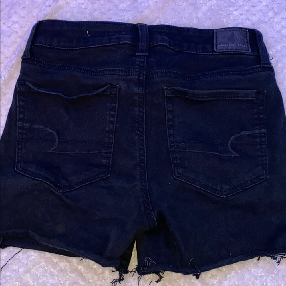 black jean shorts